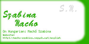 szabina macho business card