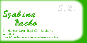 szabina macho business card